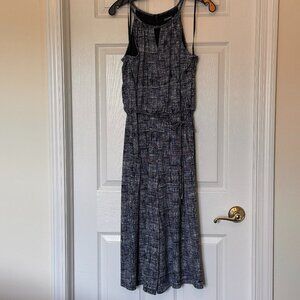 Roz & Ali Blue & White Jumpsuit – Petite L